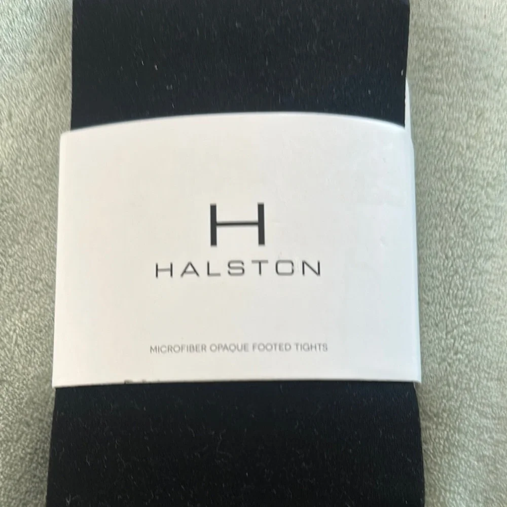 H by Halston 2-Pack Black Opaque Footed Tights Size M/L